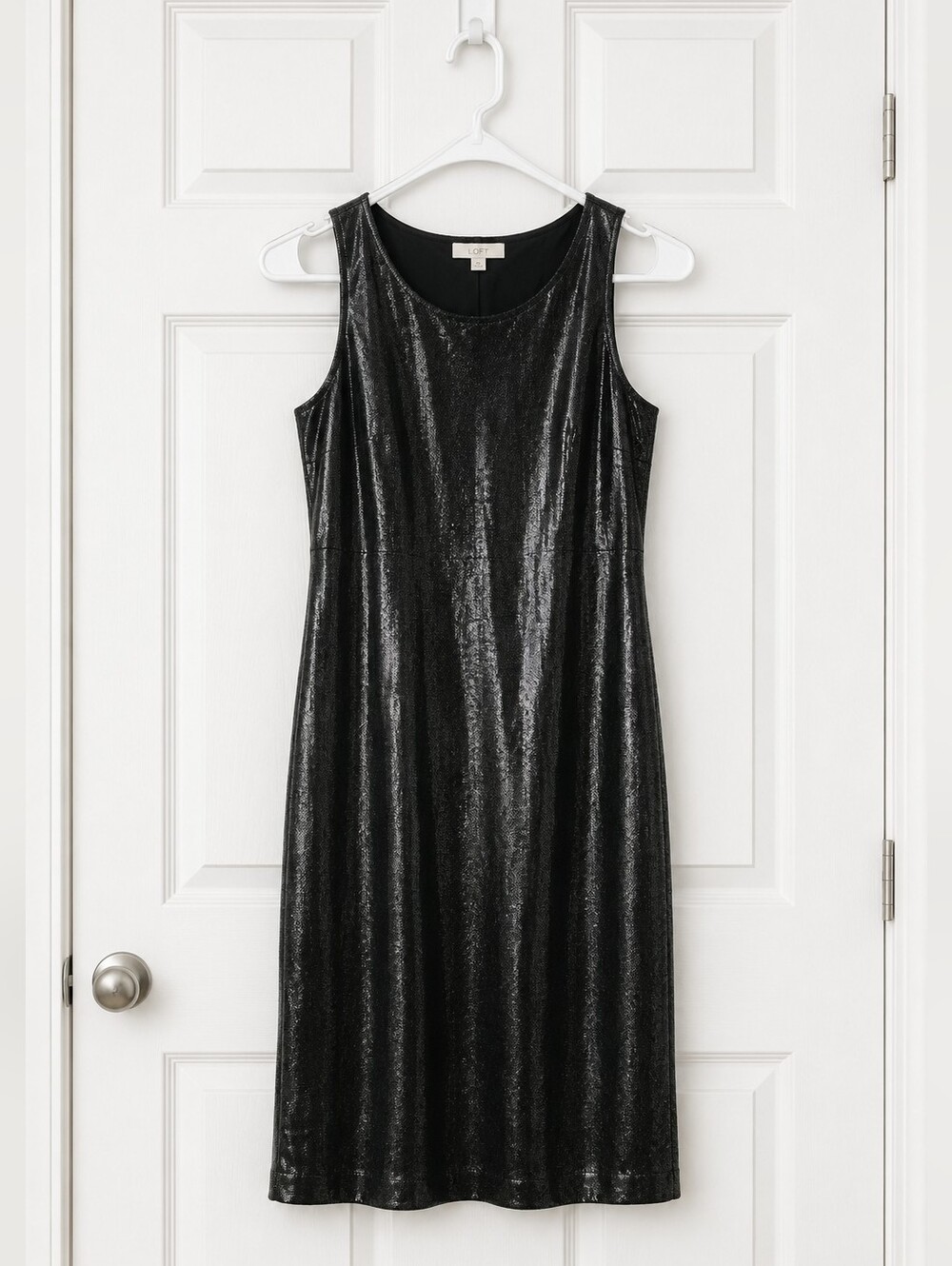 BIANCO NERO Black Sleeveless Shine Midi Dress